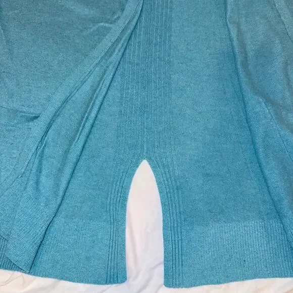 Lou & Grey Long, Soft, Open Cardigan Sweater, in a Blu/Green Sz Medium EUC - Picture 9 of 10